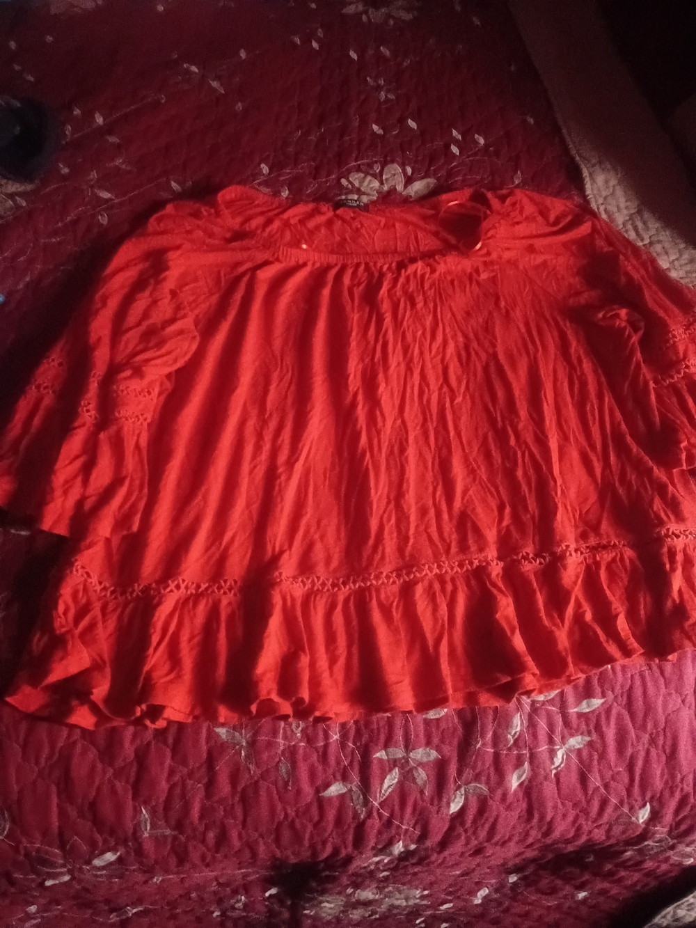 Flowy Red Off-Shoulder Top